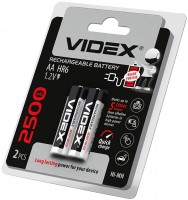 Купить акумулятор / батарейка Videx 2xAA 2500 mAh: цена от 185 грн.