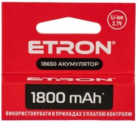 Купить акумулятор / батарейка Etron Ultimate Power 1x18650 1800 mAh: цена от 88 грн.