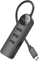 Купить кардридер / USB-хаб Borofone DH6 Erudite USB-C to 3xUSB2.0 + RJ45: цена от 259 грн.