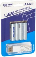 Купить аккумулятор / батарейка Beston 4xAAA 400 mAh USB Type-C: цена от 647 грн.